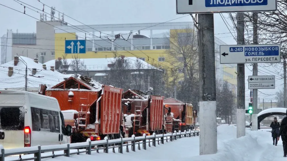 В районах Брянска продолжается ликвидация последствий снегопада